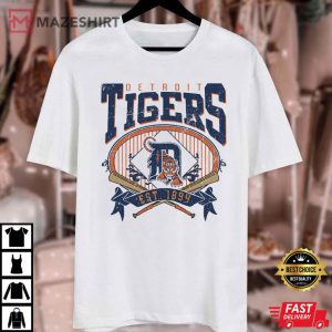 Detroit Tigers EST 1894 Vintage Baseball T Shirt 4