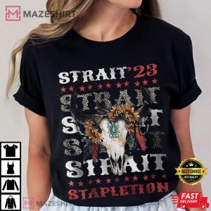 George Strait Bull Skull Western T Shirt 1