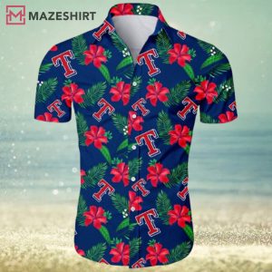 Texas Rangers MLB Hibiscus Flower Summer Hawaiian Shirt