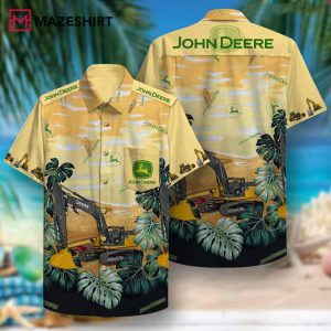 John Deere Construction Hawaiian Shirt