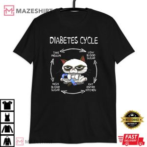 Funny Cat Diabetes Cycle Cat Lover T Shirt 4
