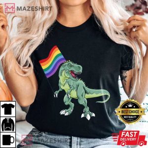 LGBTQ Dinosaur Rainbow Pride Month T Shirt 1