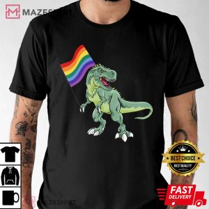 LGBTQ Dinosaur Rainbow Pride Month T Shirt 2