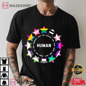 Human LGBTQ Flag T Shirt (2)