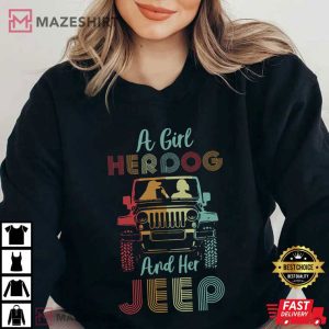 A Girl Herdog And Her Jeep T Shirt (3)