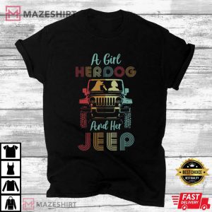 A Girl Herdog And Her Jeep T Shirt (4)