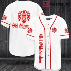 White Old Milwaukee Beer Baseball Jersey