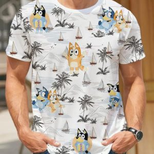 Bluey Beach Hawaiian Style 3D Shirt (2)
