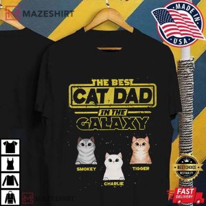10Best Cat Dad In The Galaxy Custom Cat Name Shirt For Cat Dad T-Shirt
