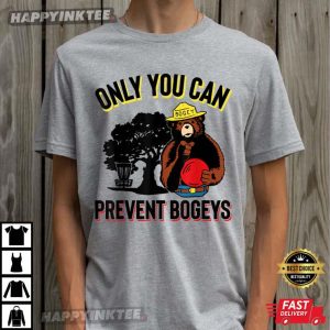 3.Sport Grey MBogey The Bear Only You Can Prevent Bogeys Disc Golf T-Shirten