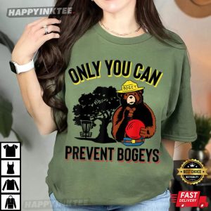 3.WoBogey The Bear Only You Can Prevent Bogeys Disc Golf T-Shirtmen olive