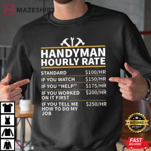 Handyman Hourly Rate T Shirt (2)