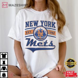 New York Mets New York EST 1962 Vintage T Shirt (2)