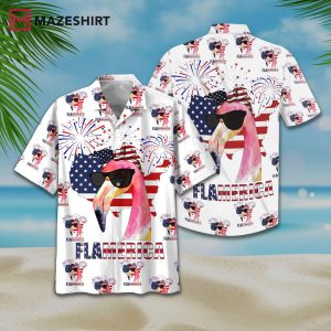 America Flag Flamingo Trendy Hawaiian Shirt