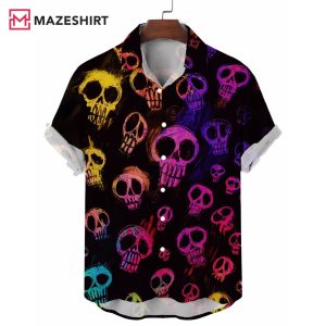 Color Skull LGBTQ Pride Month Hawaiian Shirt