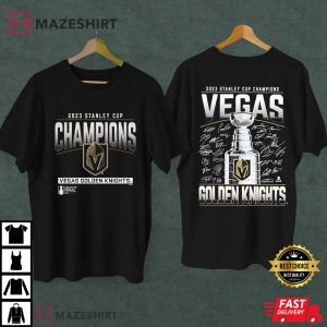 Vegas Golden Knights Black 2023 Stanley Cup Champions Signature T Shirt (2)