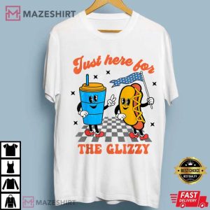 Hot Dog I'm Just Here For The Glizzy Happy 4th Of July T Shirt (2)