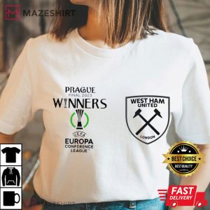 Winners West Ham United 2023 Europa League T Shirt (3)