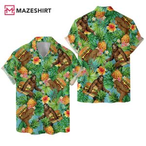Bigfoot Hamburger Tropical Fruit Hawaiian Shirt (2)