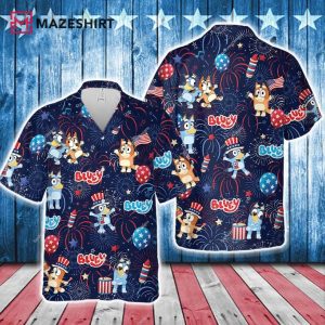Bluey National Day July 4th Hawaiian Shirt (2)