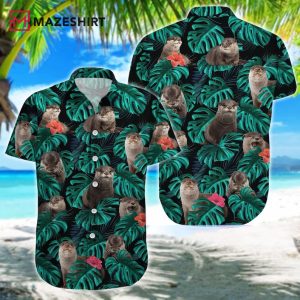 Otter Tropical Leaf Hawaiian Shirt