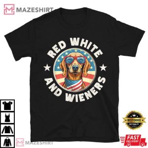 Dachshund Red White and Wieners 4th of July T Shirt (1)
