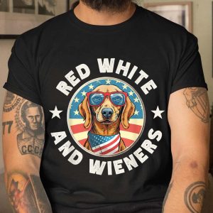 Dachshund Red White and Wieners 4th of July T Shirt (3)