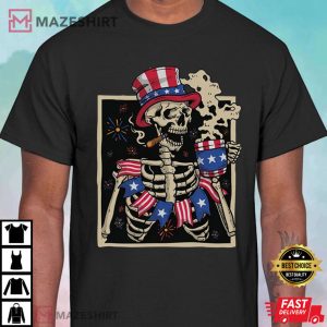 4th of July Patriotic Skeleton T Shirt (2)