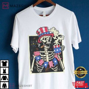 4th of July Patriotic Skeleton T Shirt (4)