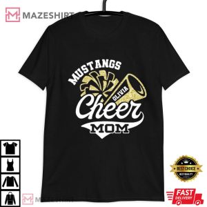Cheer Mom Glitter Custom Name Gift For Mom T Shirt (2)