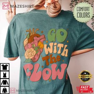 Cardiac Nurse Go With The Flow Comfort Colors Shirt (3)