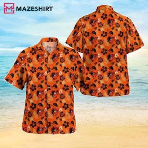 Baltimore Orioles Birdland And Flower Hawaiian Shirt (2)