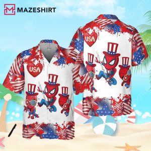 Independence Day Spiderman Hawaiian Shirt