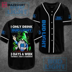 Bud Light Funny Gnome Drinking Baseball Jersey