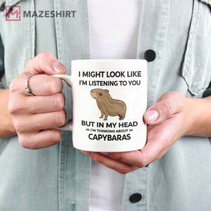Capybara Cute Animal In My Head I'm Thinking Mug (2)