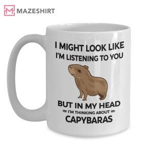 Capybara Cute Animal In My Head I'm Thinking Mug (3)