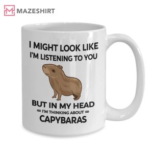 Capybara Cute Animal In My Head I'm Thinking Mug (4)