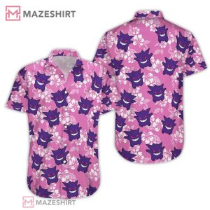 Pokemon Gengar Pattern Hawaiian Shirt
