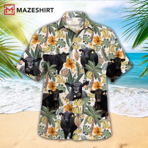 Black Angus Trendy Cow Lover Hawaiian Shirt