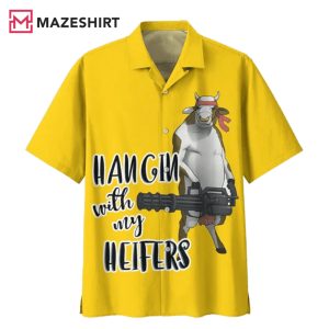 Gold Cow Watercolor Design Hawaiian Shirt