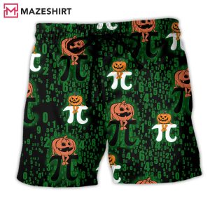 Halloween Pumpkin Smile Trendy Aloha Hawaiian Shorts