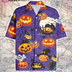 Amazing Halloween Pumpkin Spider Hawaiian Shirt