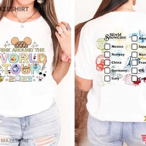 Epcot Showcase Drinking The World Tour 2023 T Shirt (2)