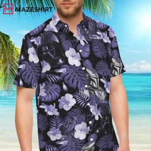 Star Wars Vader Floral Purple Hawaiian Shirt (2)