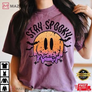 Halloween Smiley Stay Spooky Comfort Colors T Shirt (2)