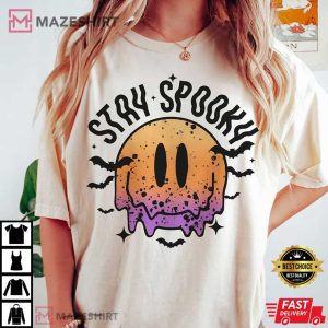 Halloween Smiley Stay Spooky Comfort Colors T Shirt (4)