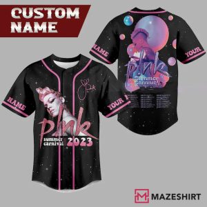 Pink Summer Carnival Custom Baseball Jersey