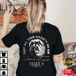 Cast Your Anxiety Christian Jesus Bible Verse T-Shirt