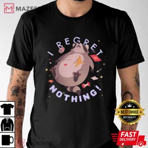 Raccoon I Regret Nothing Eating Trash T Shirt (1)