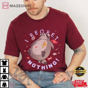 Raccoon I Regret Nothing Eating Trash T Shirt (2)